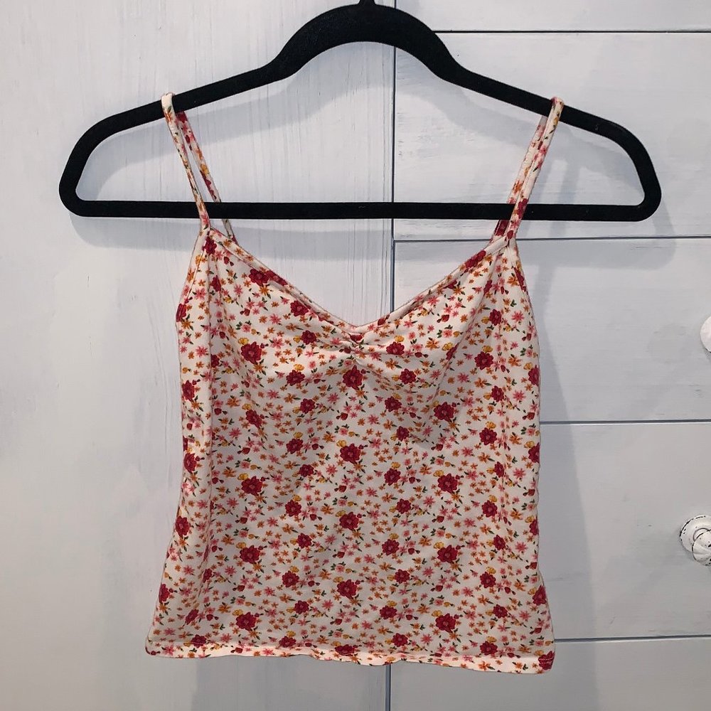 Multi Color Pink Floral Tank Top